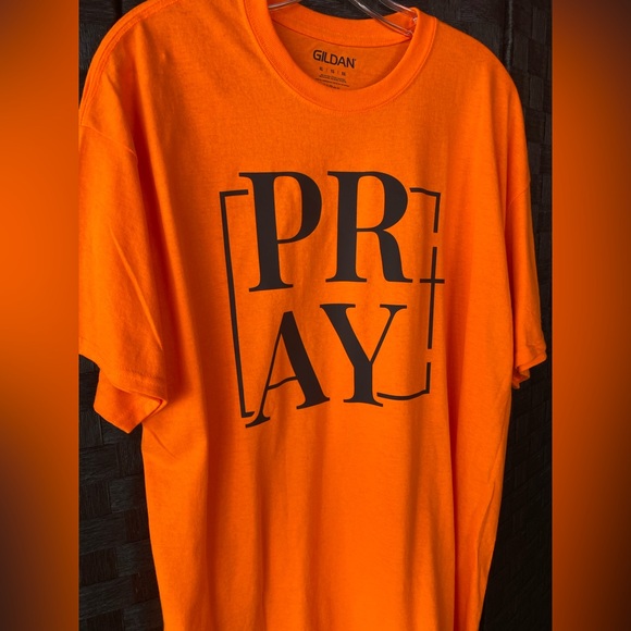 Dani Orange & Black Pray Short Sleeve Tee - Picture 5 of 6